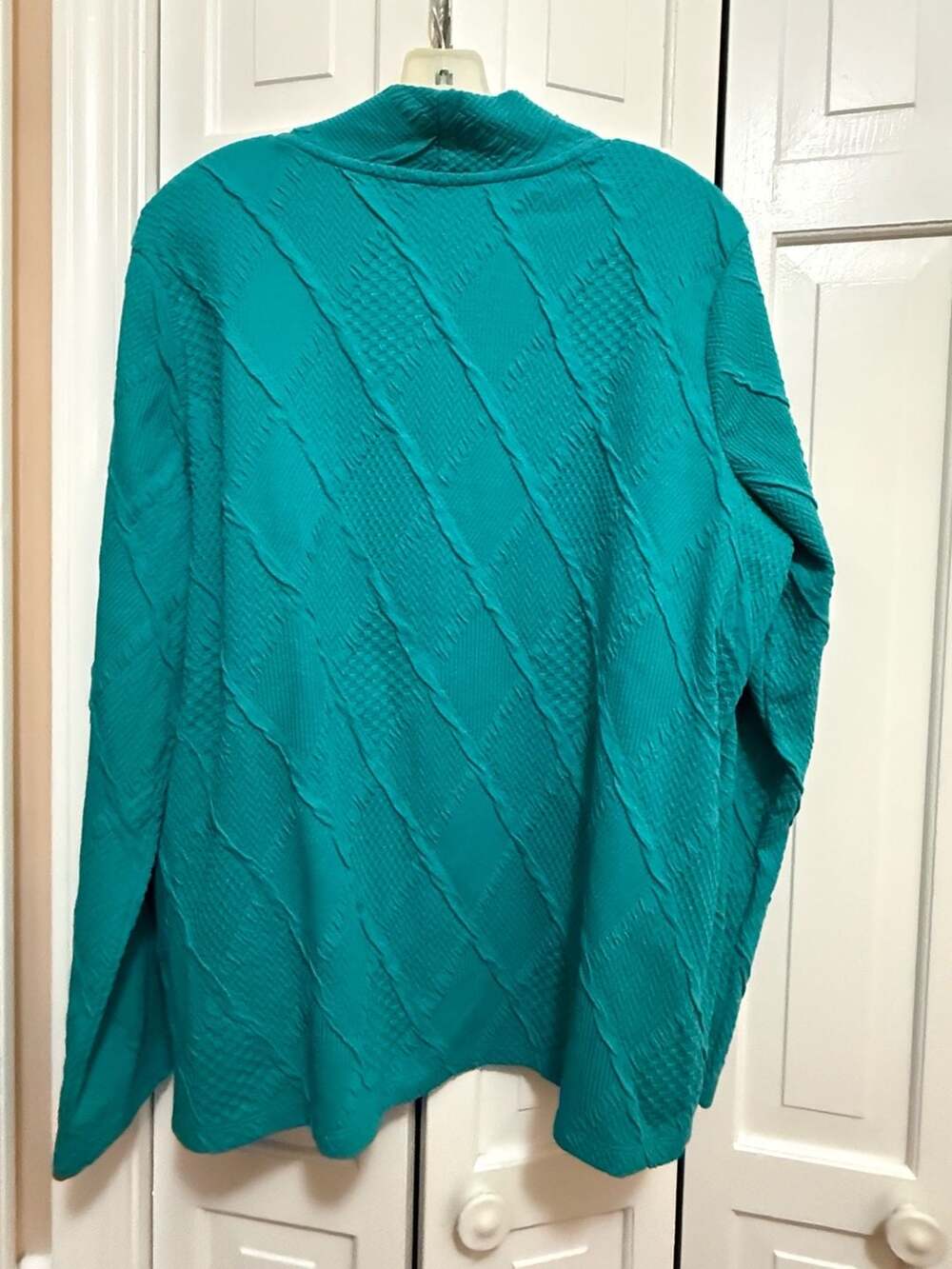 Kim Rogers Women's Teal Textured Open-Front Cardigan XL - Picture 4 of 4